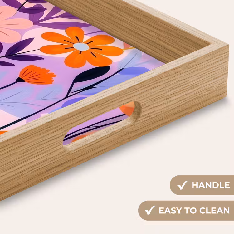Tray - Flowers - Colorful - Leaves — 9