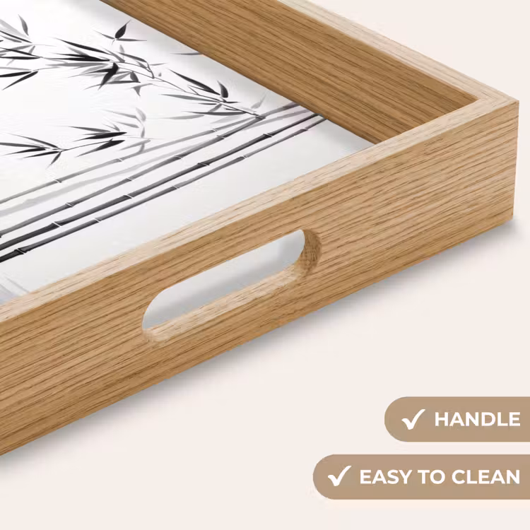 Tray - Bamboo logs - Water - Minimalist - White — 9
