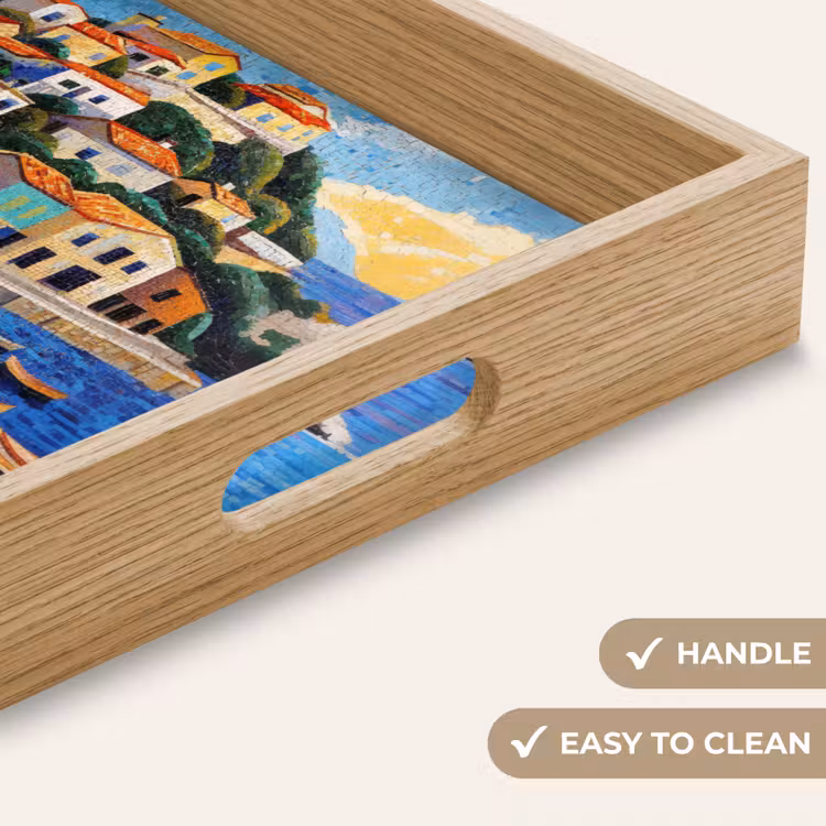Tray - Coastal village - Cottages - Mosaic - Sea — 9