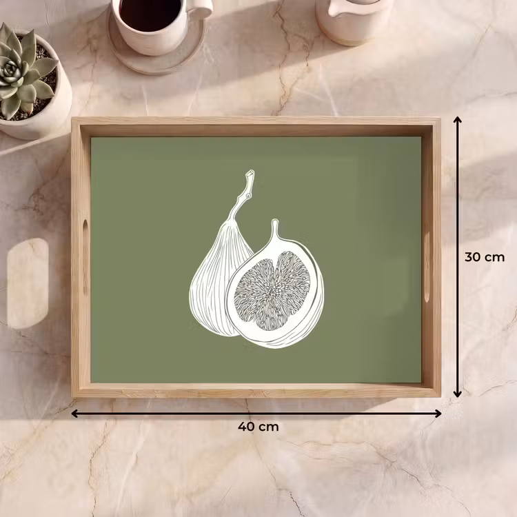 Tray - Figs - Minimalist - Drawn - Moss green — 8