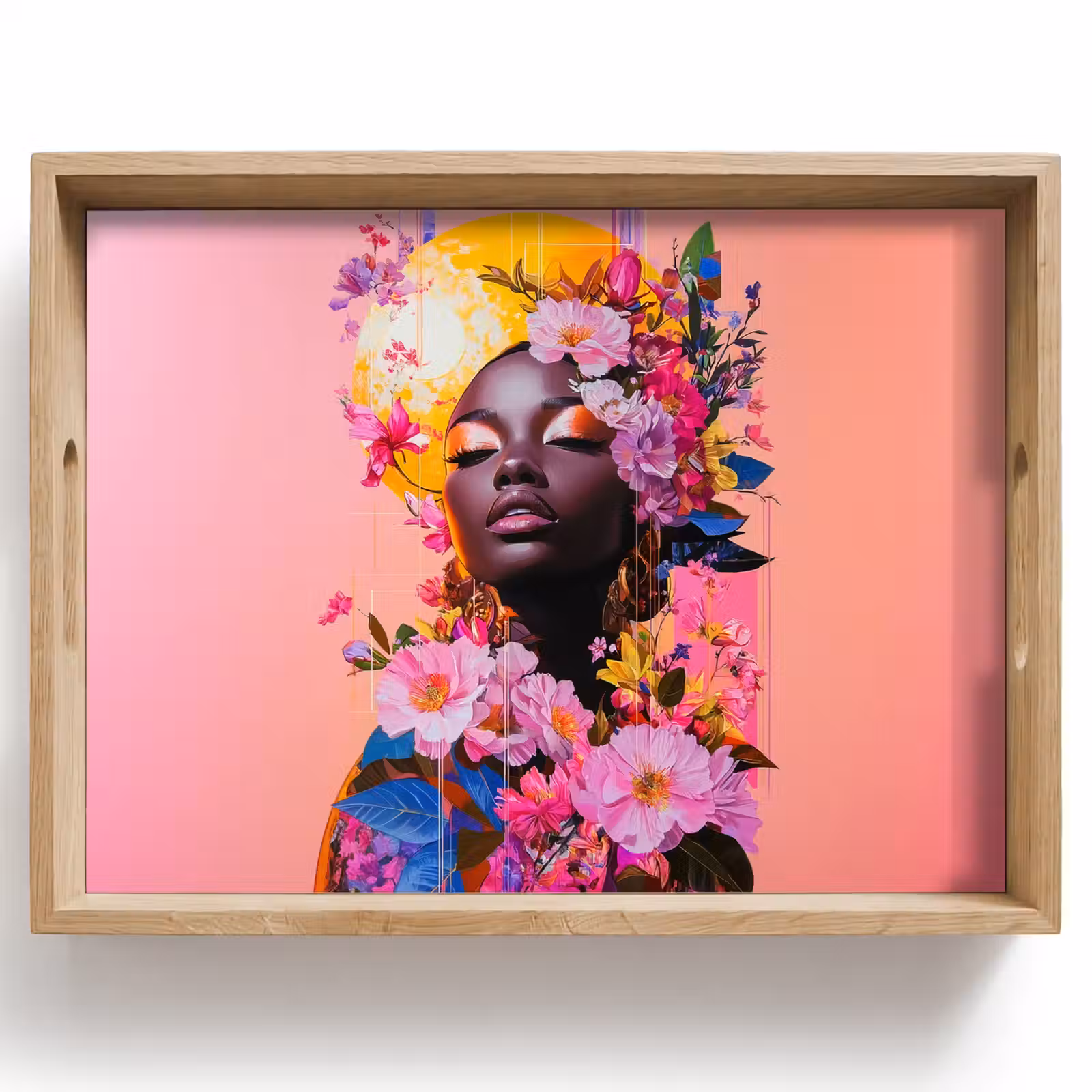 Tray - Colorful - Flowers - Woman - Sun — 1
