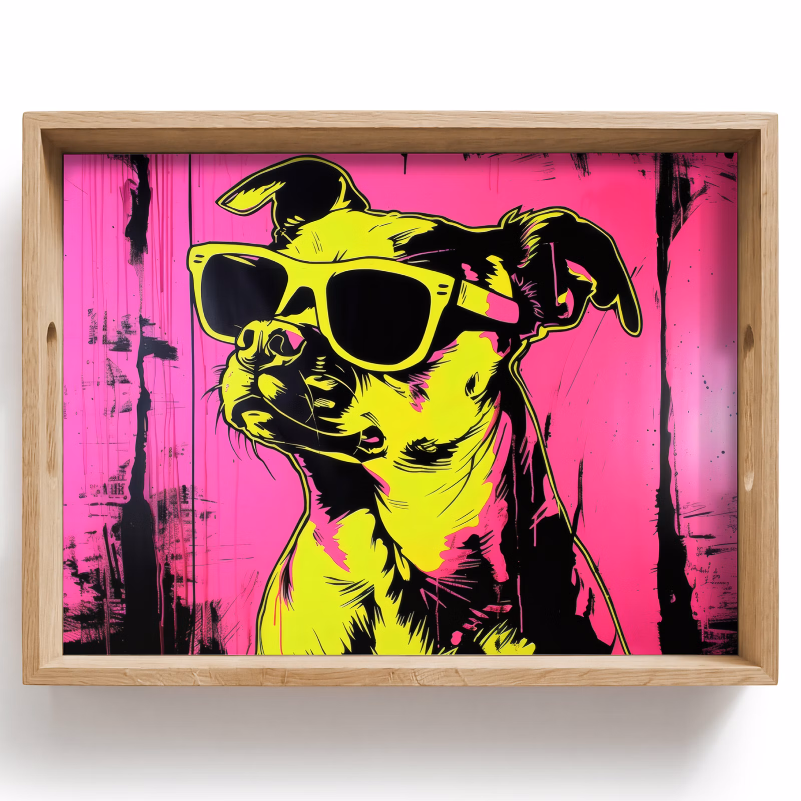 Tray - Dog - Sunglasses - Pink - Art — 1
