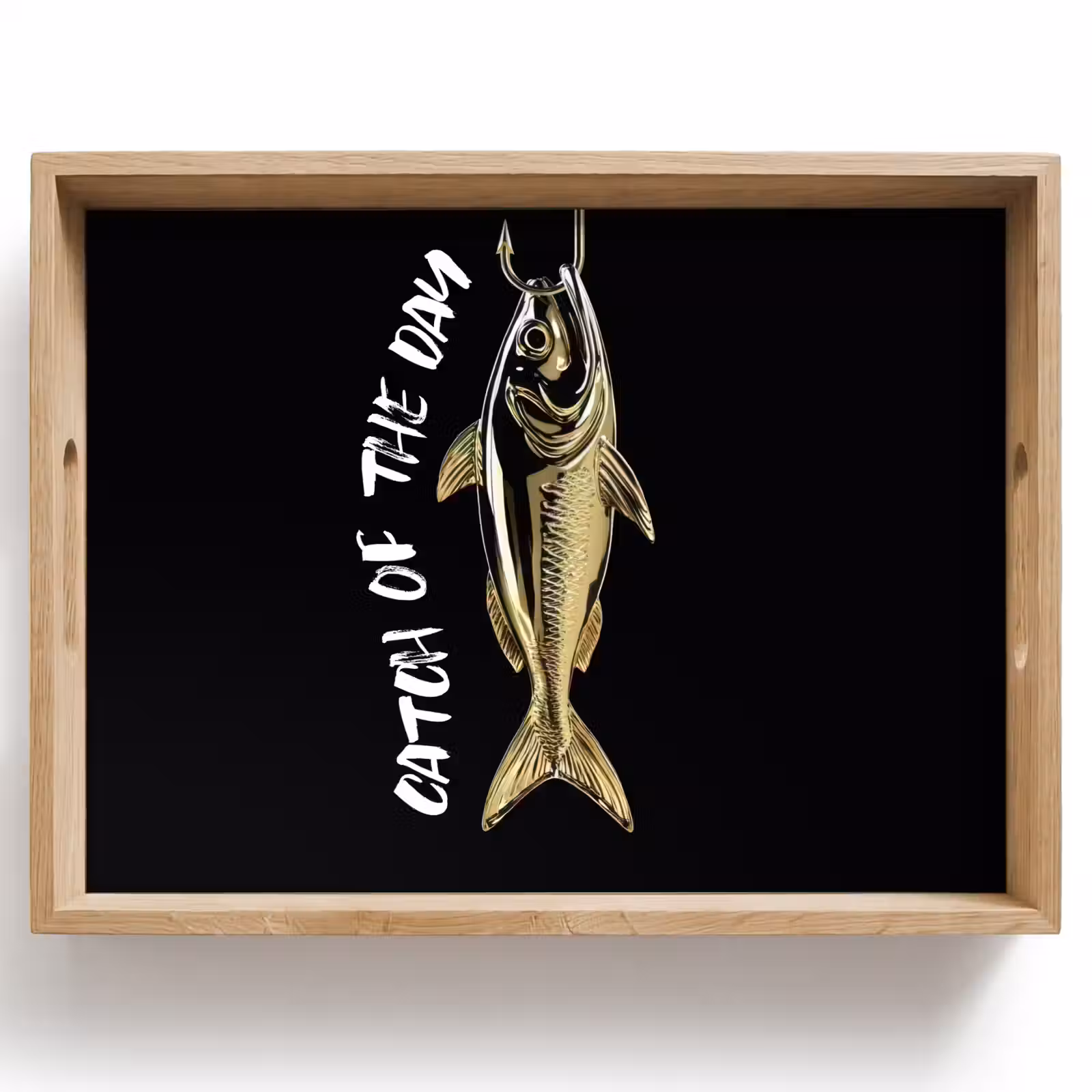 Tray - Fish - Black - Gold - Text — 1