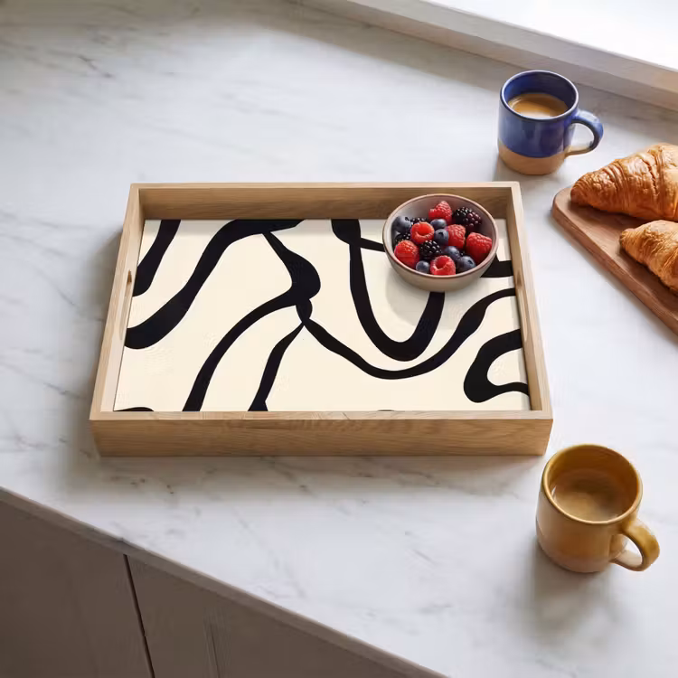 Tray - Abstract - Lines - Modern - Beige — 3