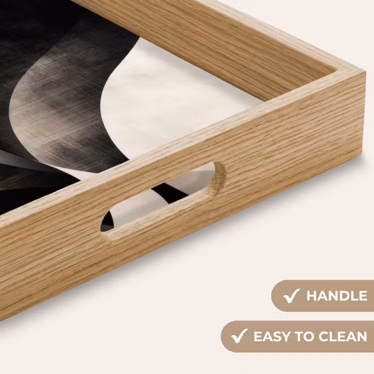 Tray - Abstract - Waves - Black - Weathered — 9