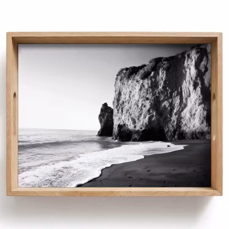 Tray - Beach - Cliff - Waves - Footsteps — 1