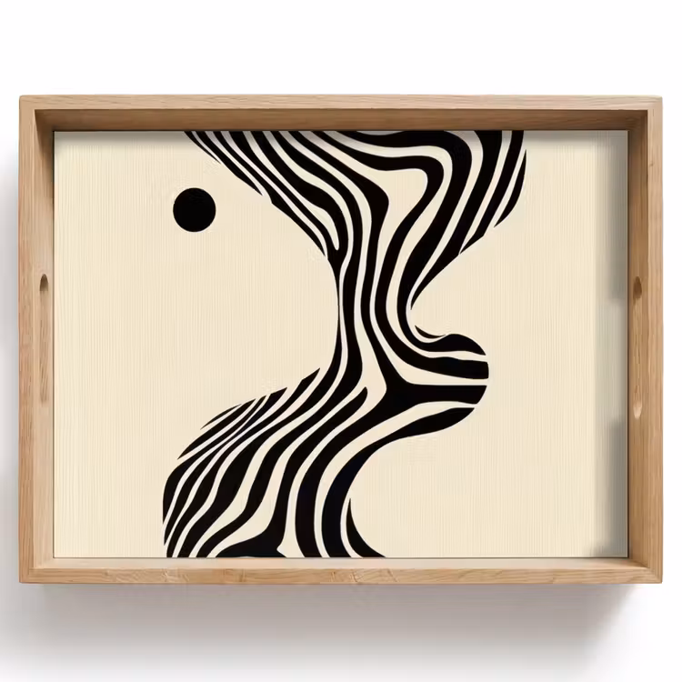 Tray - Beige - Lines - Wavy - Abstract — 1