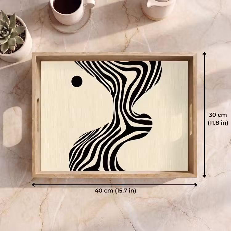 Tray - Beige - Lines - Wavy - Abstract — 7