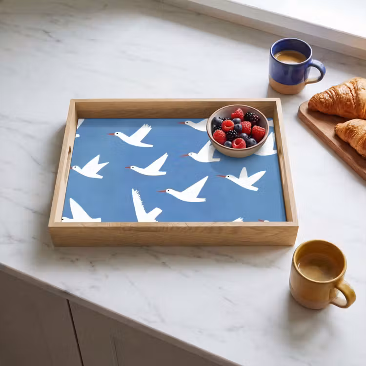 Tray - Birds - White - Pattern — 3