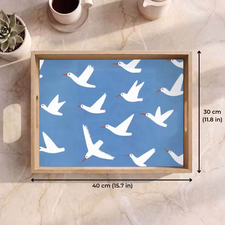 Tray - Birds - White - Pattern — 7