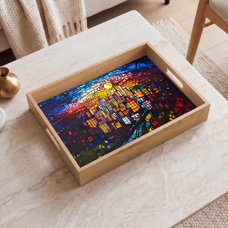 Tray - City - Moon - Mosaic - Colorful — 2