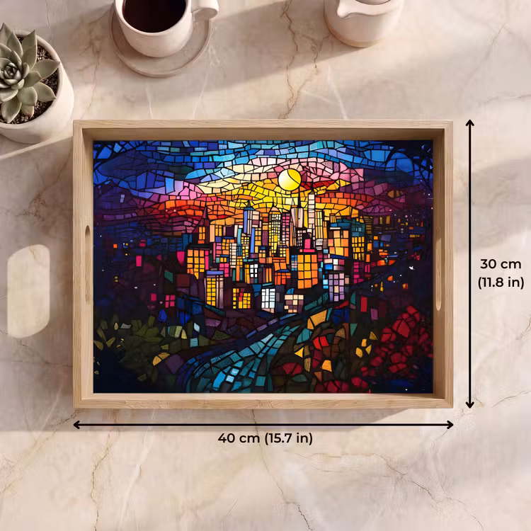 Tray - City - Moon - Mosaic - Colorful — 7