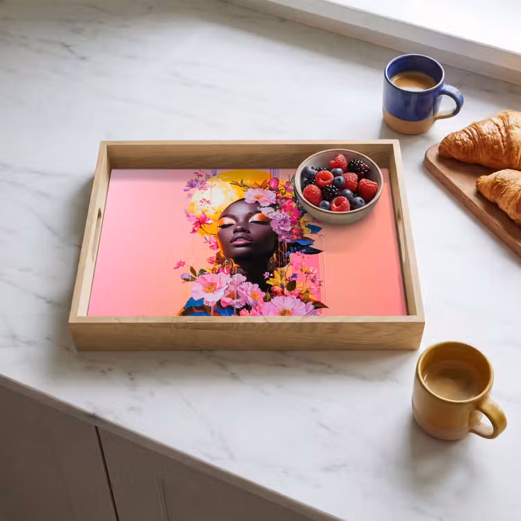 Tray - Colorful - Flowers - Woman - Sun — 3