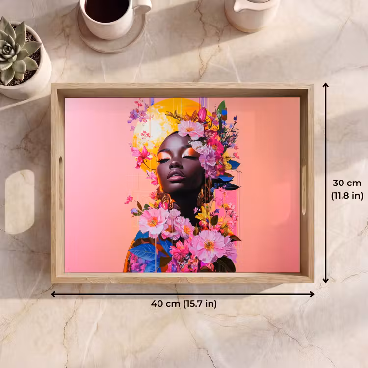 Tray - Colorful - Flowers - Woman - Sun — 7