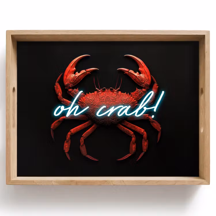 Tray - Crab - Red - Neon - Quote — 1