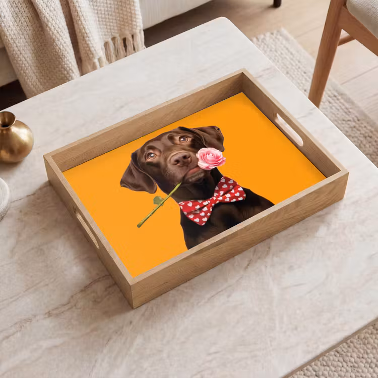 Tray - Dog - Orange - Rose - Valentine — 2