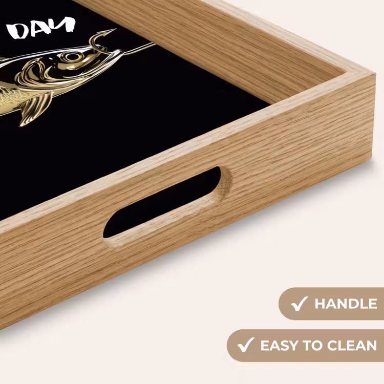 Tray - Fish - Black - Gold - Text — 9