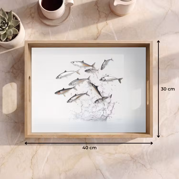 Tray - Fish - Water - White — 8