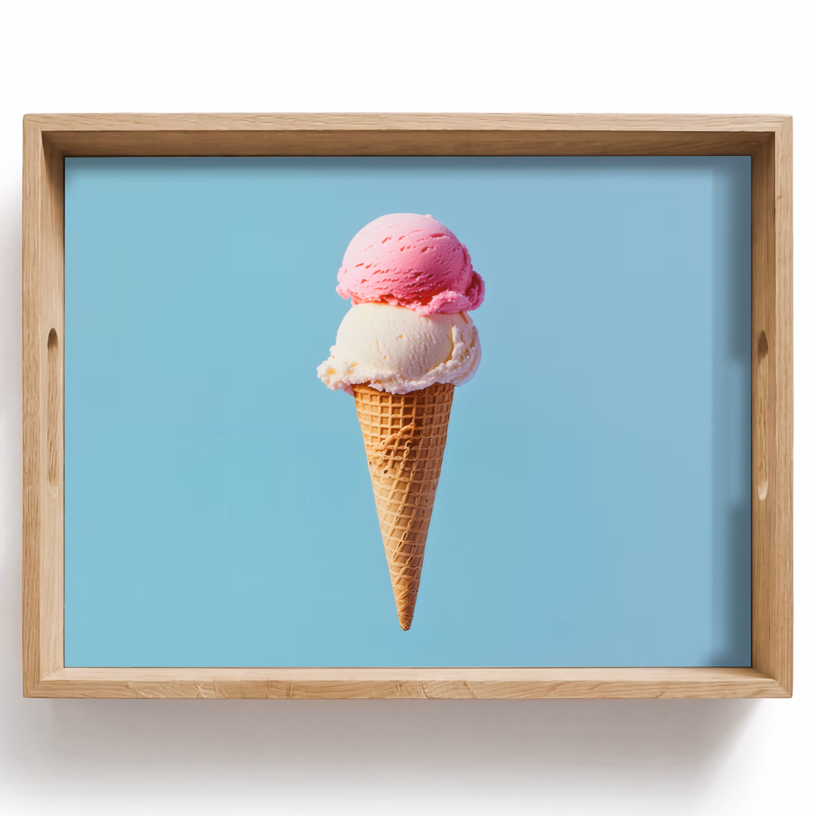 Tray - Balls - Scoop ice cream - Horn - Blue — 1