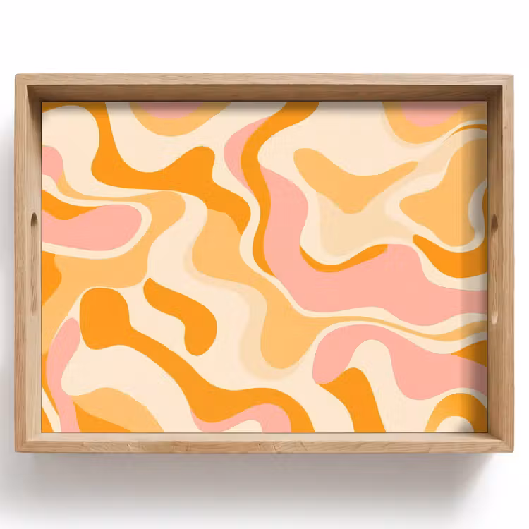 Tray - Abstract - Wavy - Orange — 1