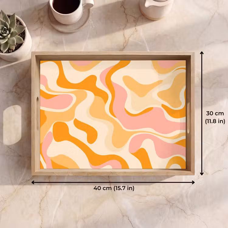 Tray - Abstract - Wavy - Orange — 7