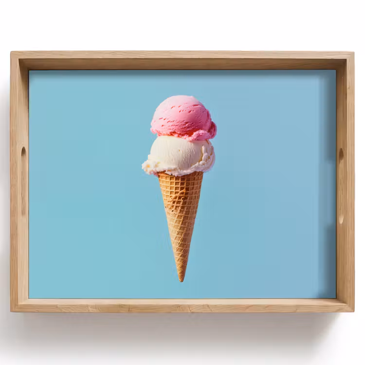 Tray - Balls - Scoop ice cream - Horn - Blue — 1
