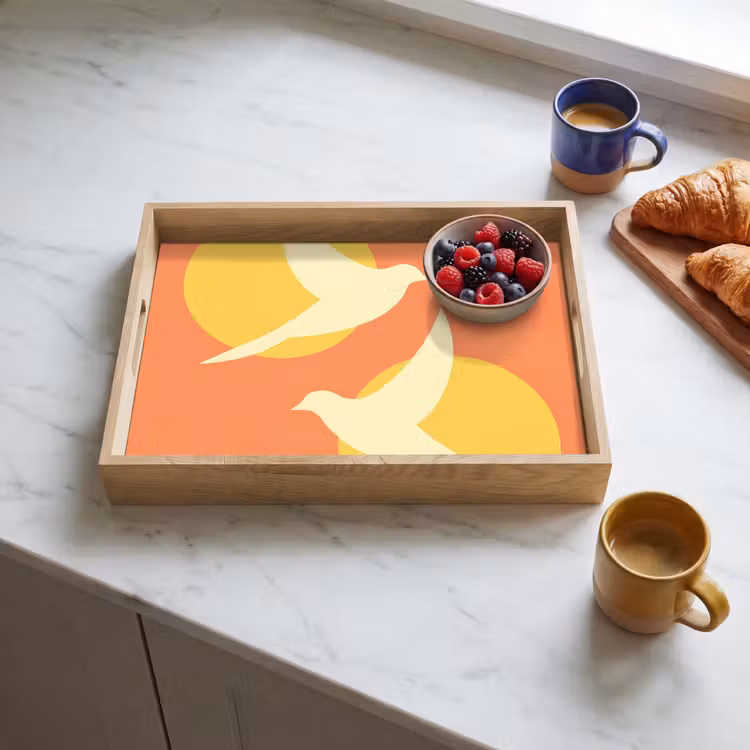 Tray - Birds - Circles - Yellow — 3