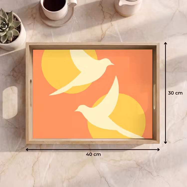 Tray - Birds - Circles - Yellow — 8