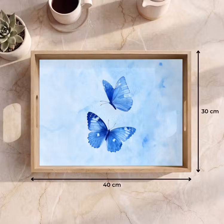 Tray - Butterflies - Ornamental - Blue — 8