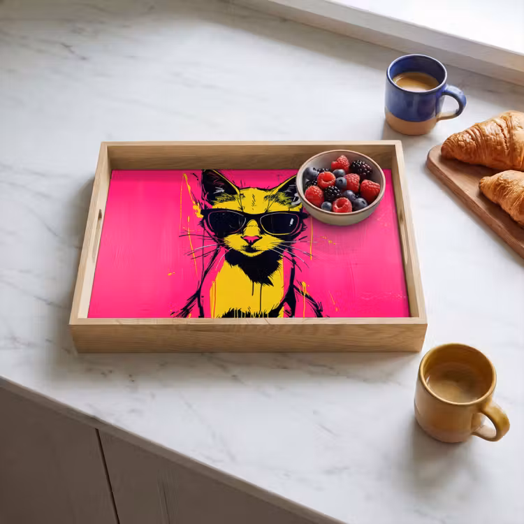Tray - Cat - Art - Sunglasses - Pink — 3