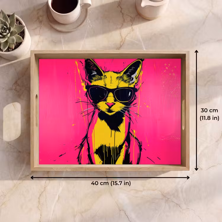 Tray - Cat - Art - Sunglasses - Pink — 7