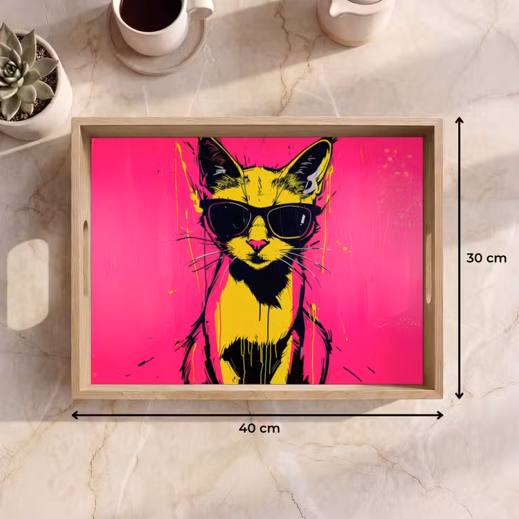 Tray - Cat - Art - Sunglasses - Pink — 8