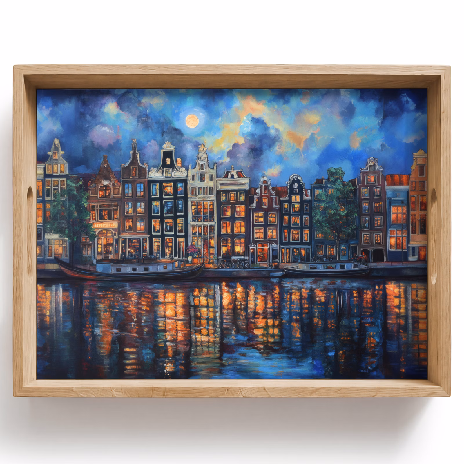 Tray - Canals Amsterdam - Houses - City - Colorful — 1