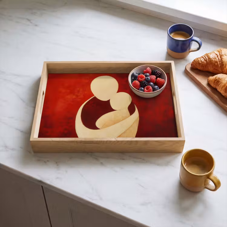 Tray - Abstract - Mother - Child - Red — 3