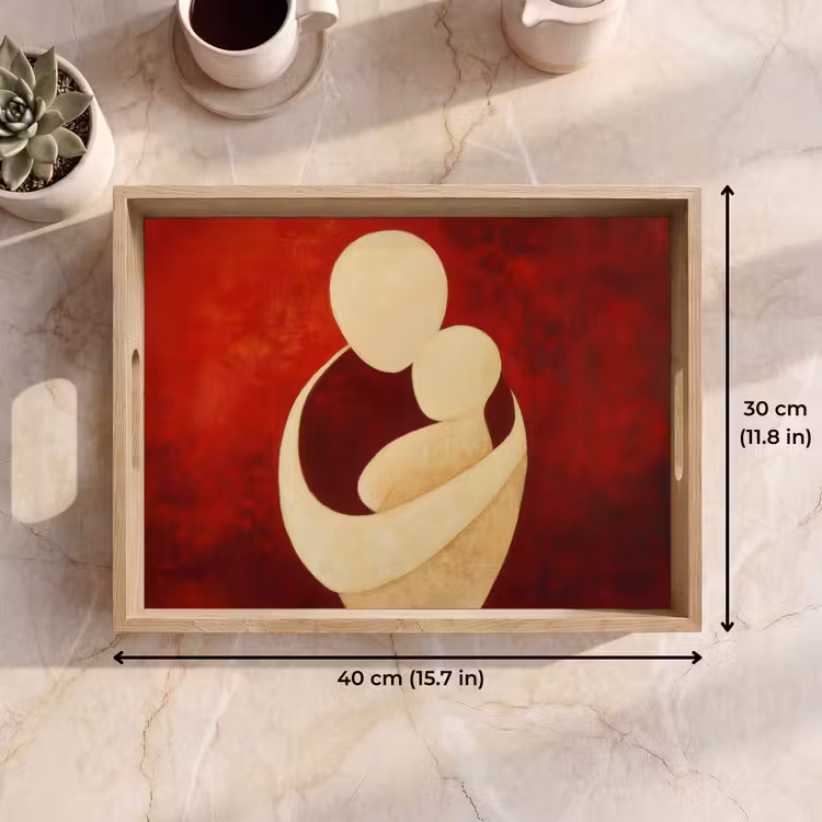 Tray - Abstract - Mother - Child - Red — 7