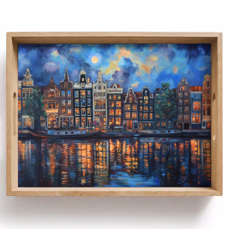Tray - Canals Amsterdam - Houses - City - Colorful — 1