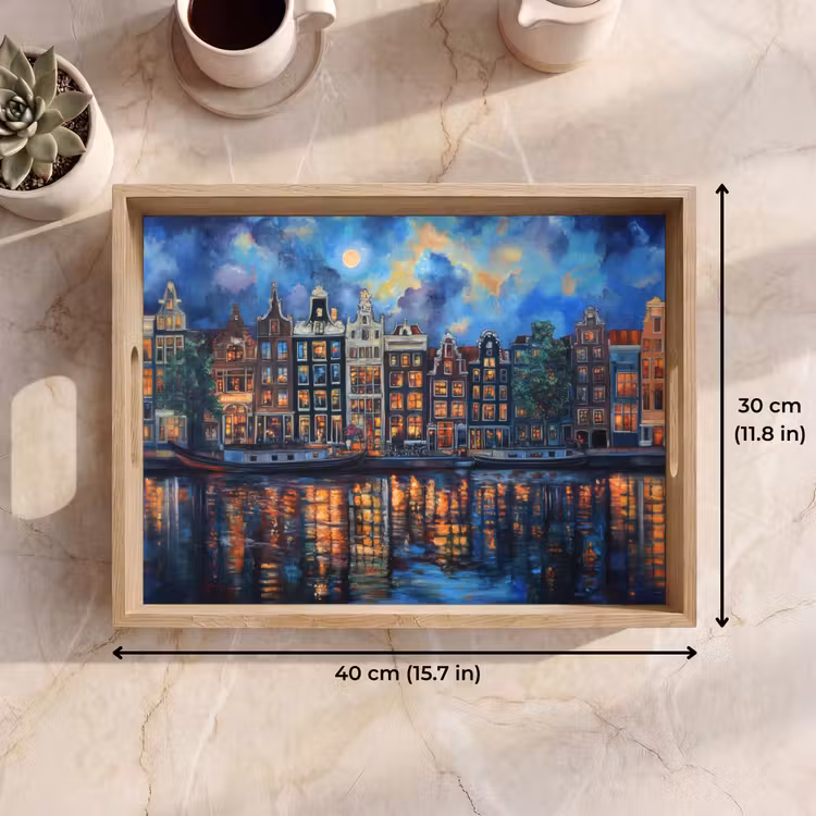 Tray - Canals Amsterdam - Houses - City - Colorful — 7