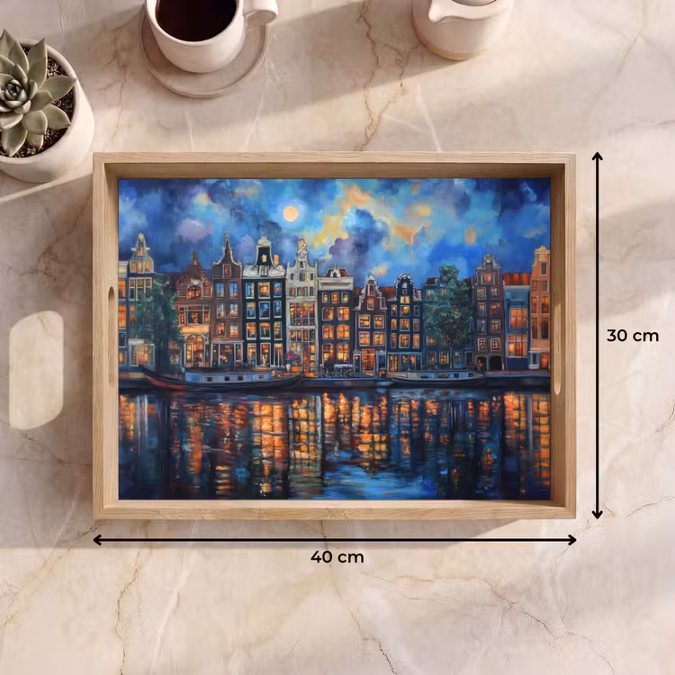 Tray - Canals Amsterdam - Houses - City - Colorful — 8