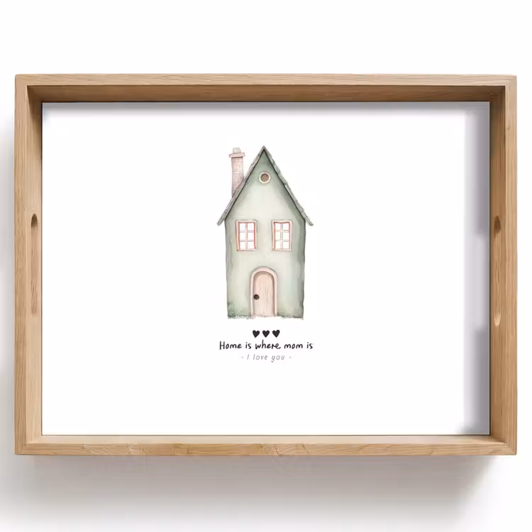 Tray - Cottage - Green - Text - Loving — 1