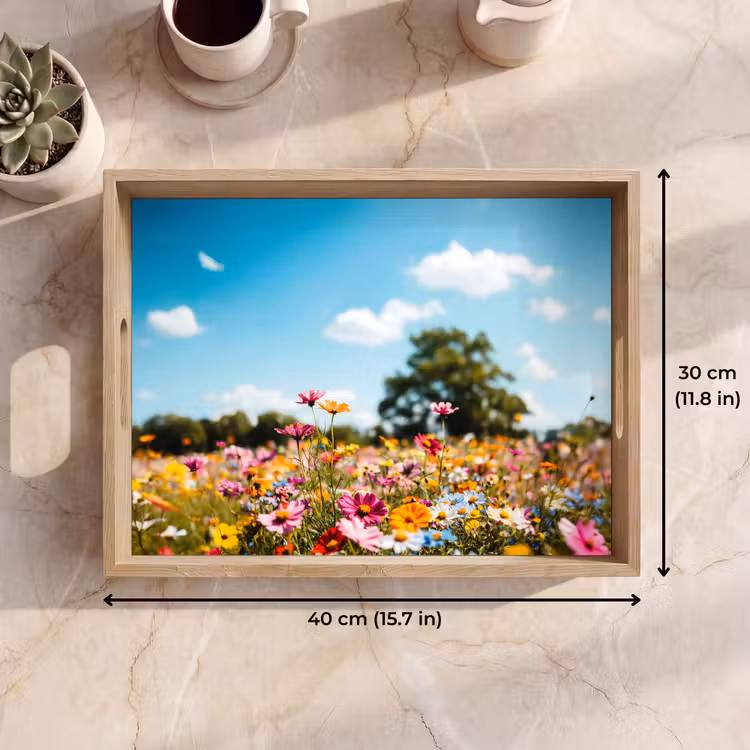Tray - Flower meadow - Blue - Sky - Colors — 7