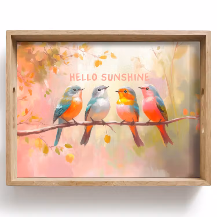 Tray - Birds - Branch - Quote - Pink — 1