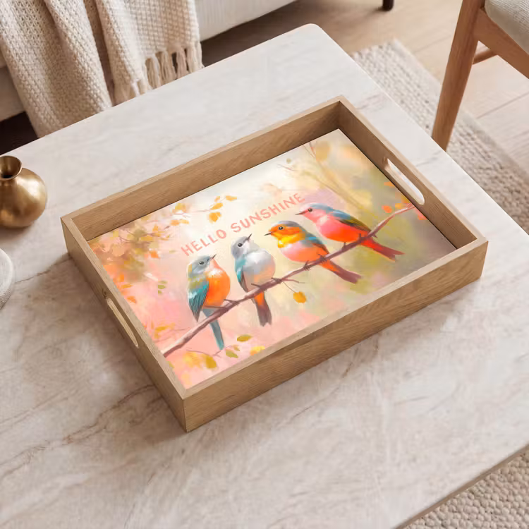 Tray - Birds - Branch - Quote - Pink — 2