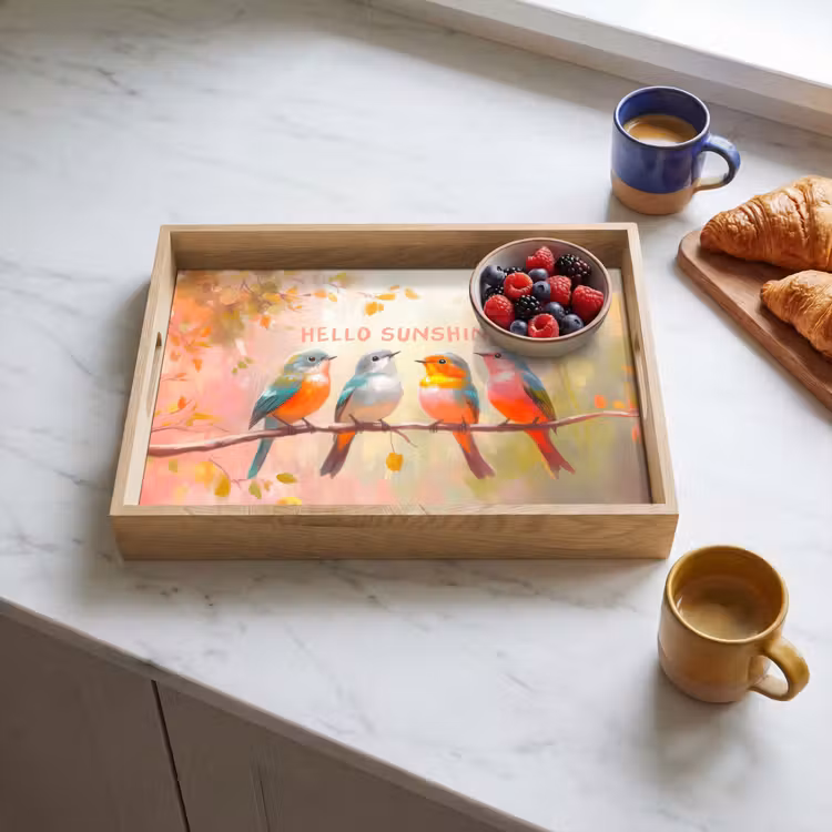Tray - Birds - Branch - Quote - Pink — 3
