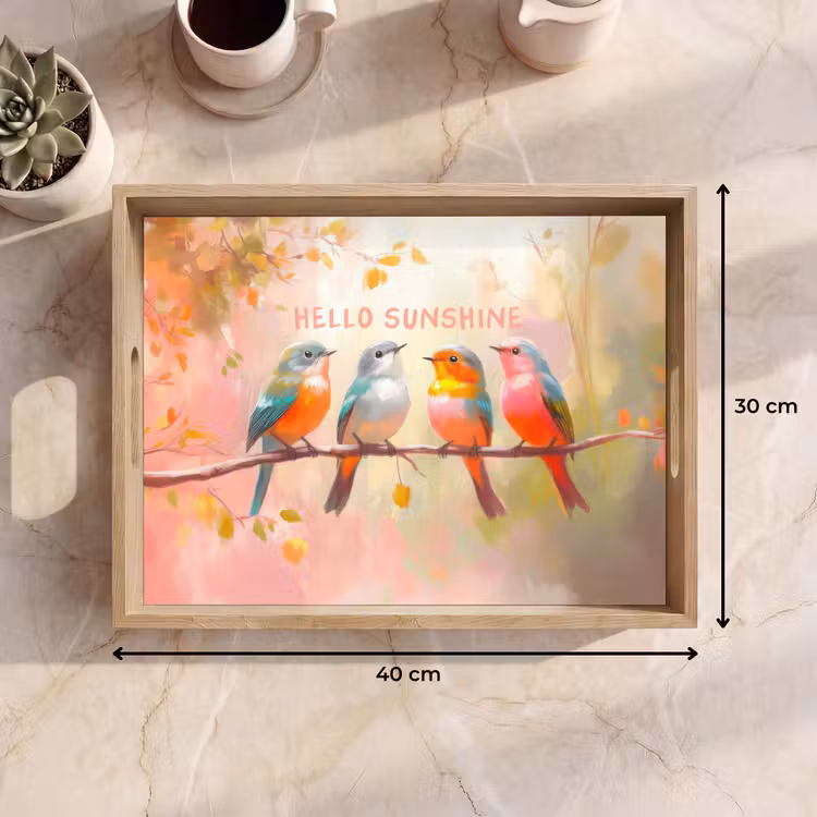 Tray - Birds - Branch - Quote - Pink — 8