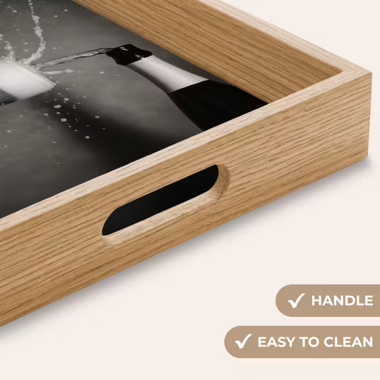 Tray - Champagne bottle - Glass - Minimalist - Splatters — 9