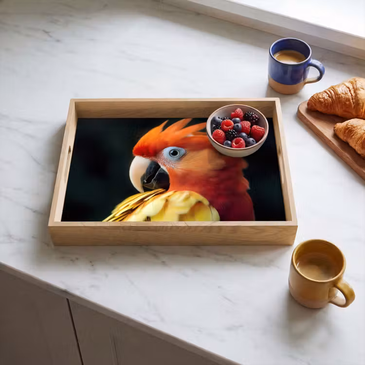 Tray - Close-up - Parrot - Feathers - Orange — 3