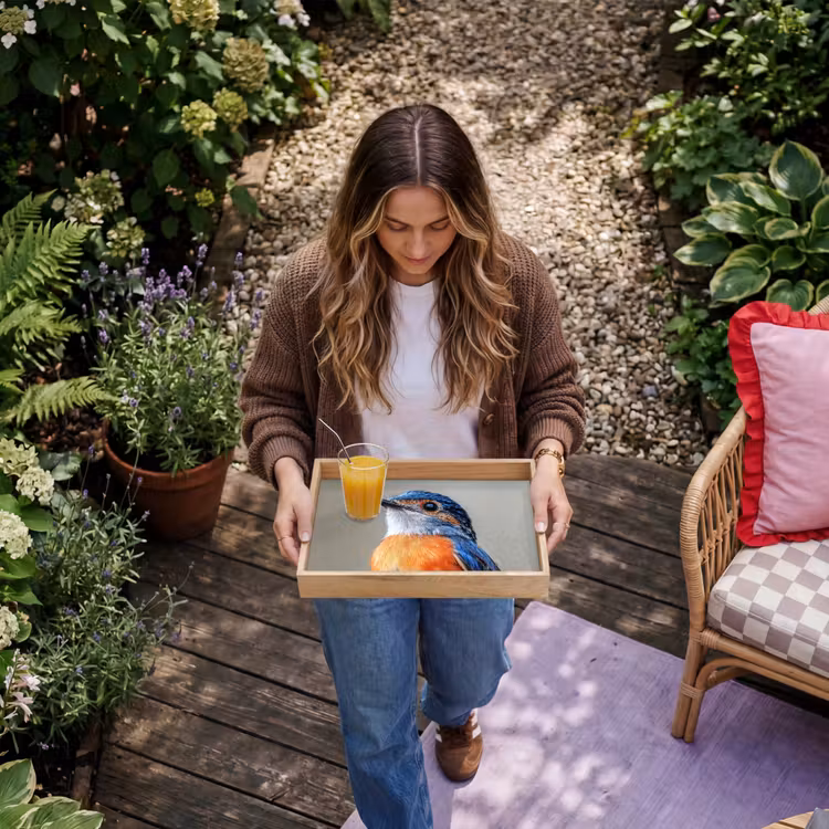 Tray - Colorful - Bird - Feathers - Blue — 6