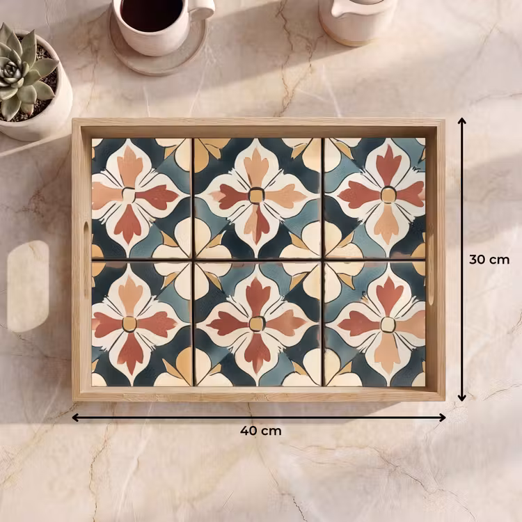 Tray - Decoration - Tiles - Spanish - Vintage — 8