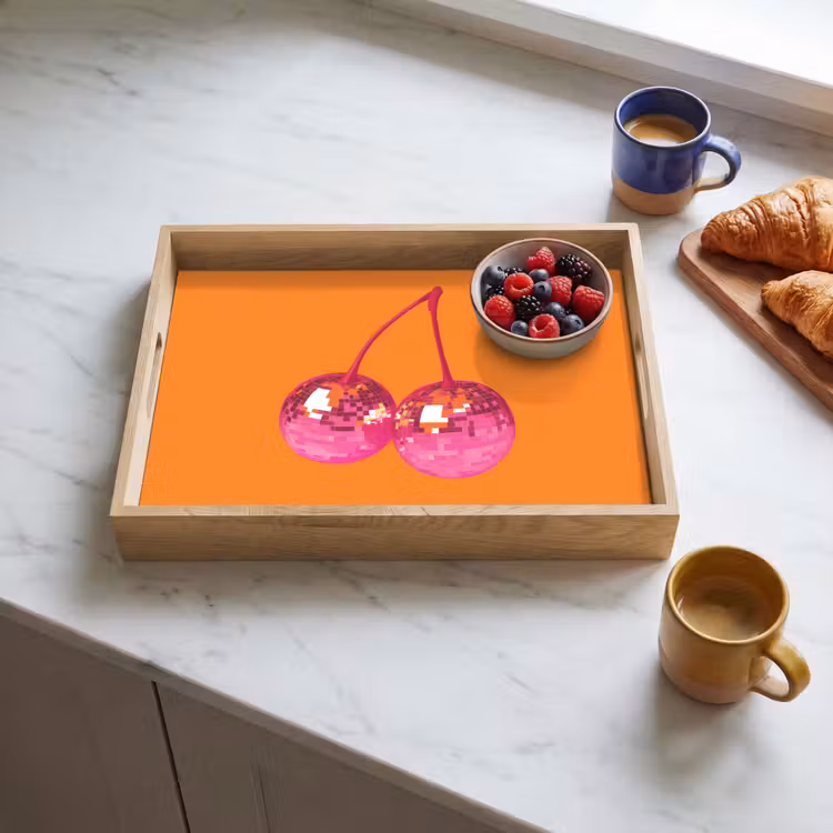 Tray - Discoballs - Cherry - Mirrors - Pink — 3