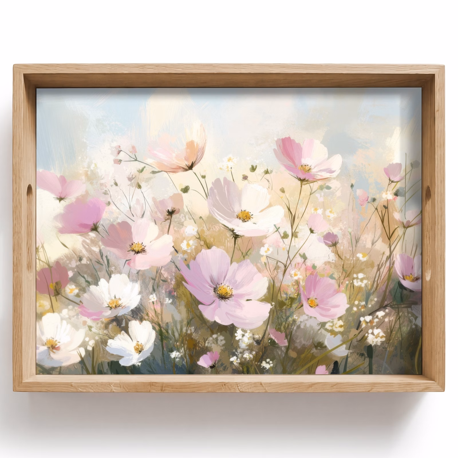 Tray - Field of flowers - Light shades - Painted — 1